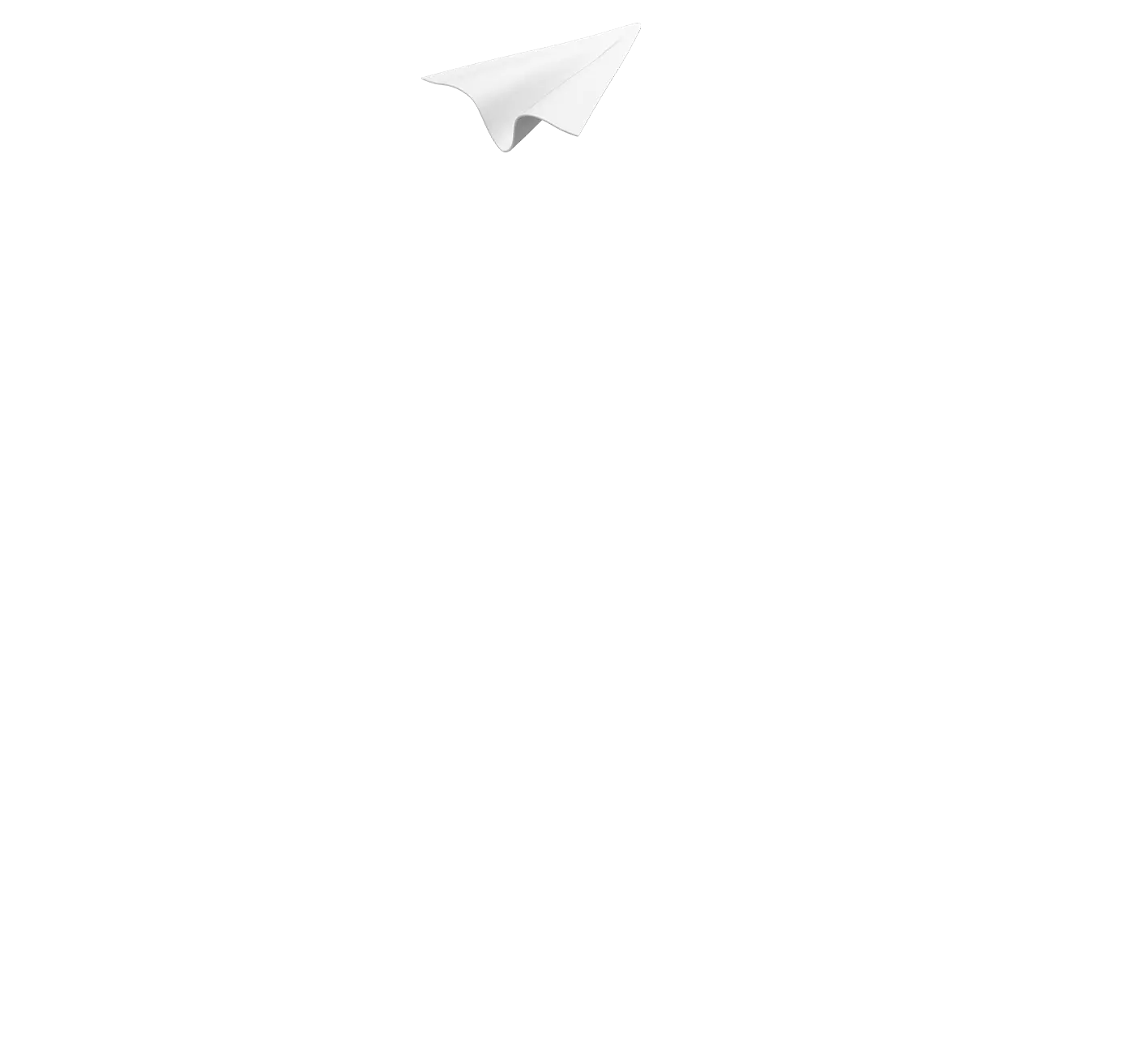 Avion en papier blanc