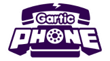 Logo de Gartic Phone, avec un téléphone violet stylisé et un texte en blanc.
