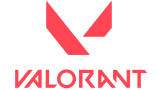 Logo de Valorant, avec un "V" stylisé en rouge.