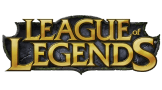 Logo de League of Legends, avec un texte doré sur fond sombre.
