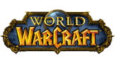 Logo de World of Warcraft, avec un texte doré sur fond bleu.