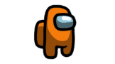 Logo du jeu Among Us, représentant un personnage orange avec une visière.