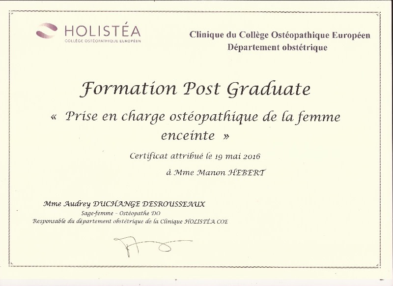 diplome universitaire osteopathie sage-femme