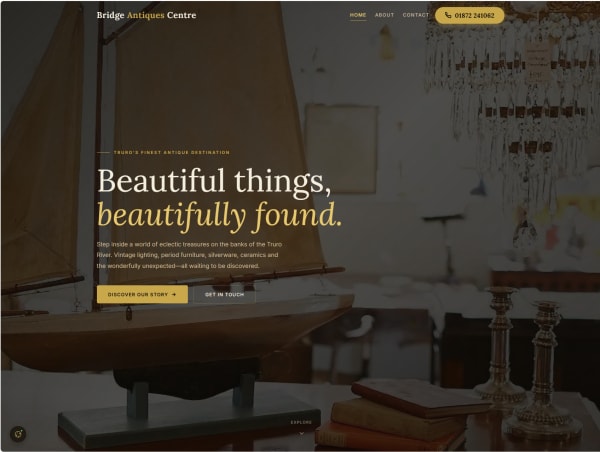 Screenshot of Bridge Antiques Centre website