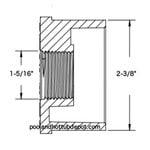 White PVC Reducer Bushing - 2" Spigot x 1" FPT White PVC Reducer Bushing - 2" Spigot x 1" FPT