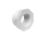 White PVC Threaded Bushing - 1-1/4" MPT x 1" FPT White PVC Threaded Bushing - 1-1/4" MPT x 1" FPT