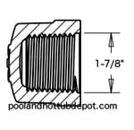 White PVC Pipe Cap - 1-1/2" Female Pipe Thread