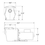 Waterway pool pump, inground 1 speed, 3/4HP