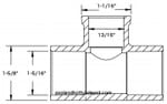 PVC TEE  1" Slip x 1/2" Slip Reducing  x 1" Slip