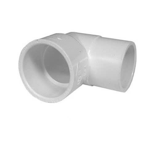 White PVC Street Elbow - 1" Slip x 1" Spigot, 90 Degrees