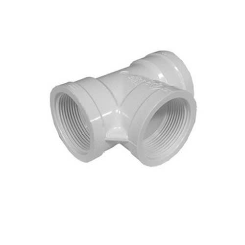 White PVC TEE 3/4" FPT x 3/4" FPT x 3/4" FPT