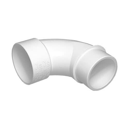 White PVC Sweep Elbow - 2-1/2" Slip x 2-1/2" Spigot