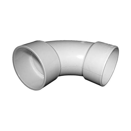 White PVC Sweep Elbow - 2-1/2" Slip x 2-1/2" Slip