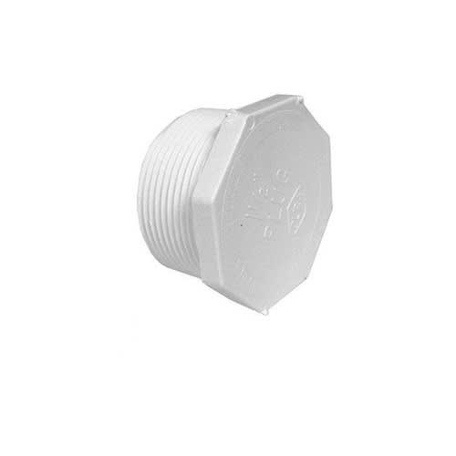 White PVC Plug - 2" Male Pipe Thread