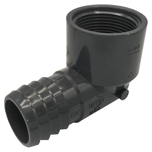 PVC Insert Fitting Elbow - 1-1/4" Barb x 1-1/4" FPT