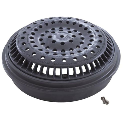 Waterway8" Anti Vortex Main Drain Grate Cover & Collar Dark Gray 640-2349-DKGV