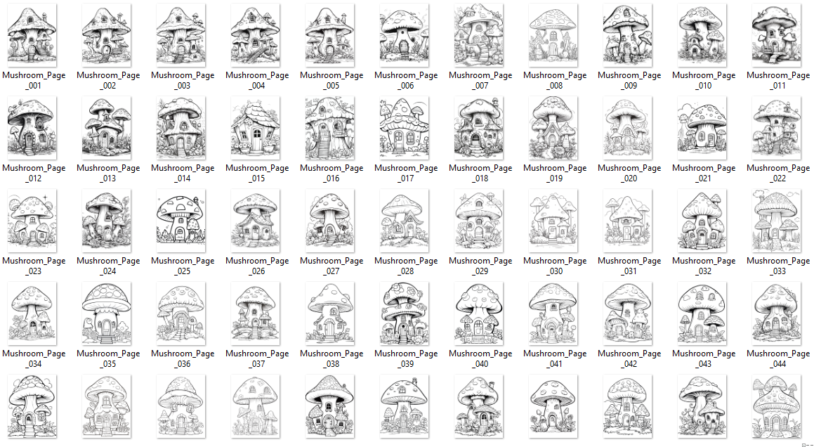 Mushroom House Coloring