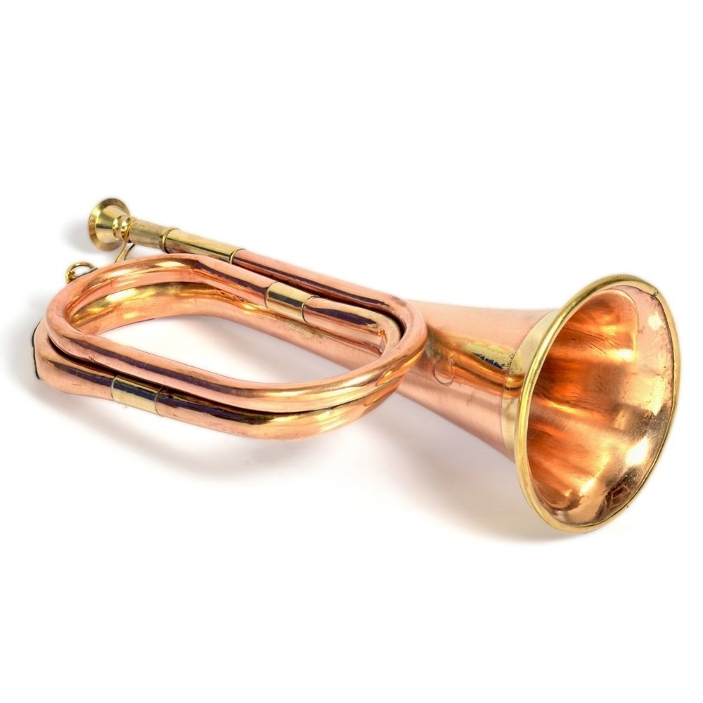 Genuine brass bugle inspected before dispatch