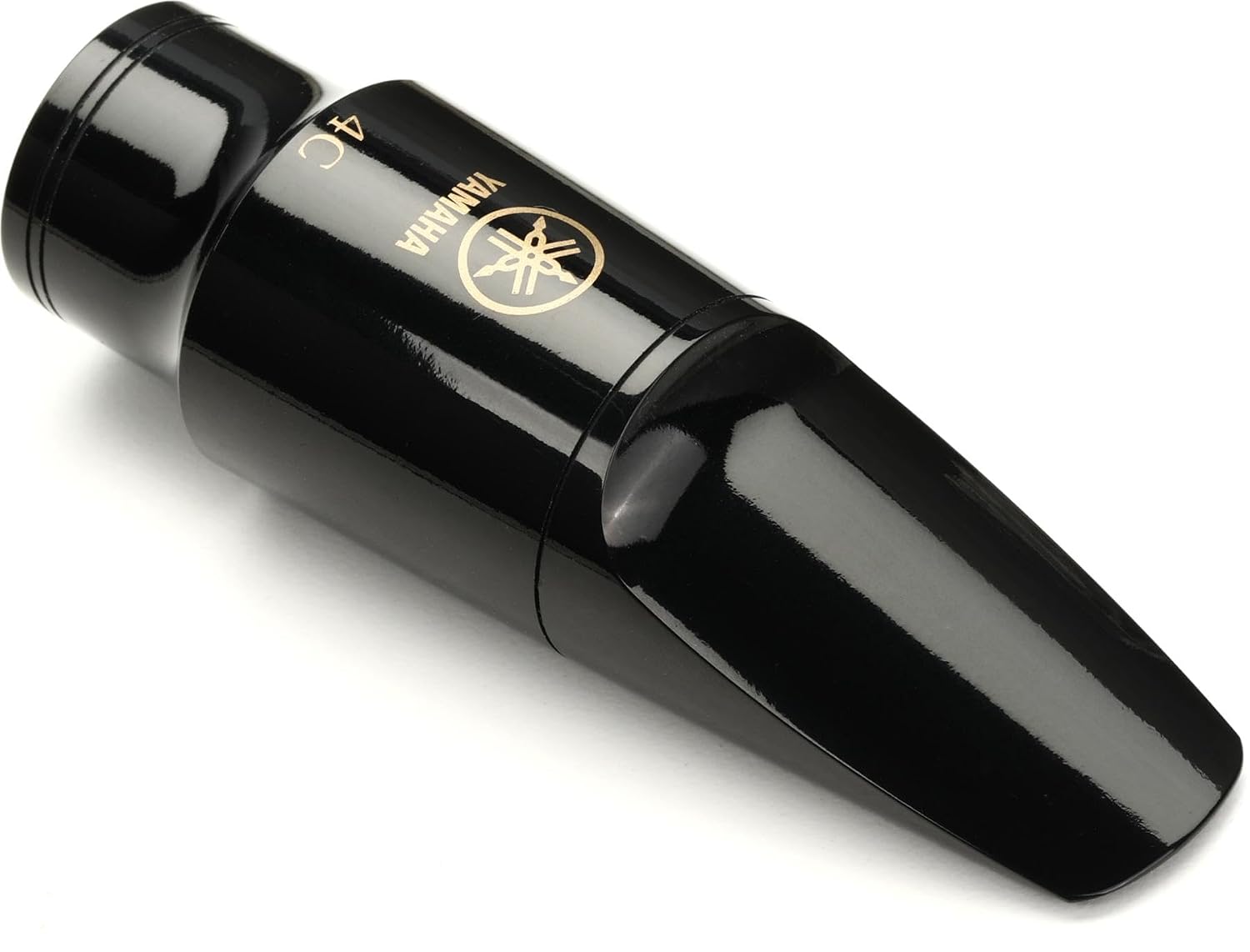 Yamaha 4C alto saxophone mouthpiece, hard rubber, black, with embossed Yamaha logo