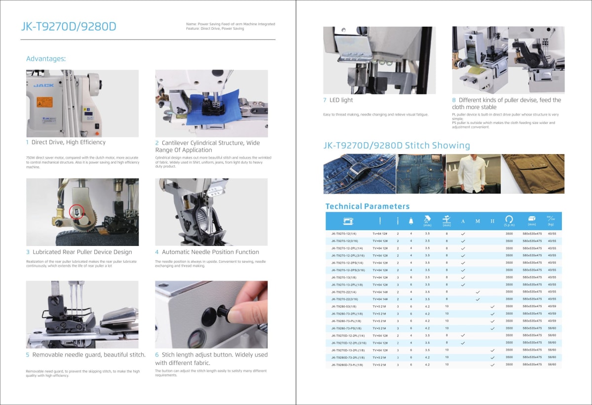 JACK JK-T9270D specification sheet page 2