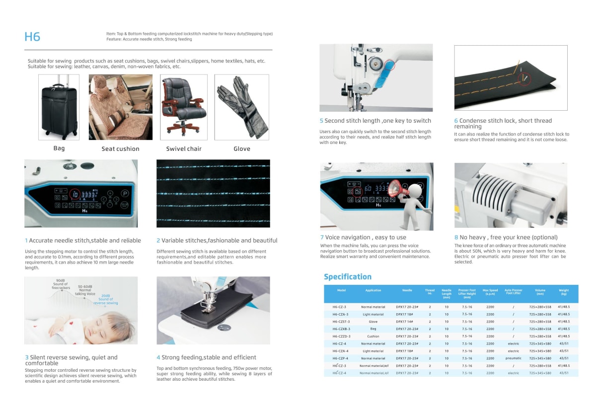 JACK H6 specification sheet page 2