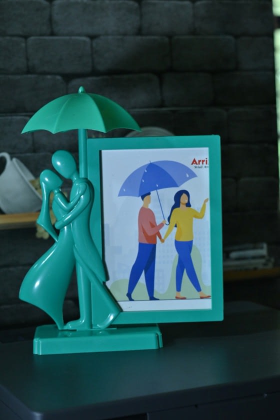 Rainy Day Couple Photo Frame