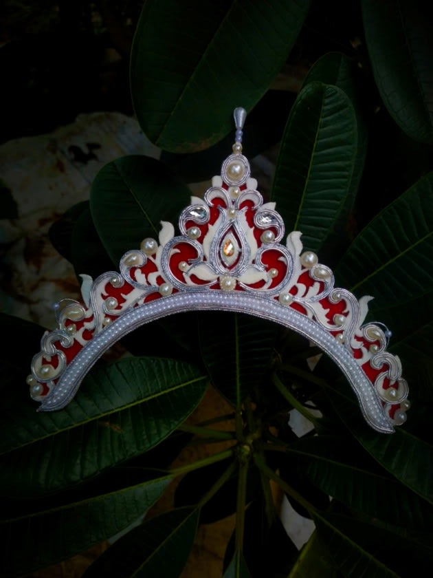 Red & Silver Bridal Tiara