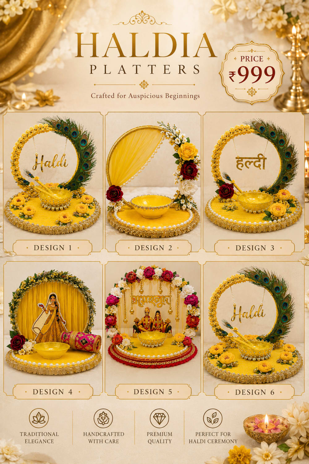 Handcrafted Haldi Platters