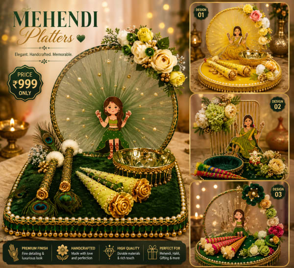 Handcrafted Mehendi Platters