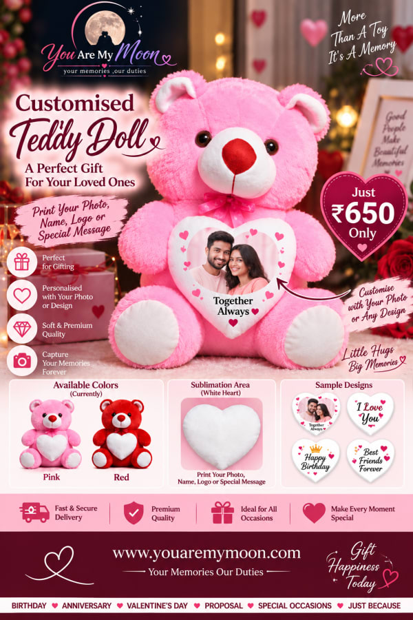 Customized Heart Teddy Doll