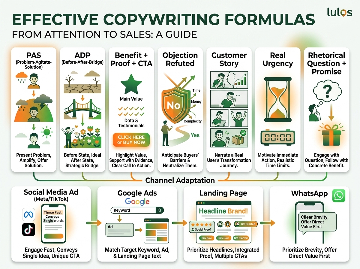 Copywriting para anuncios: 7 fórmulas que funcionan en 2026