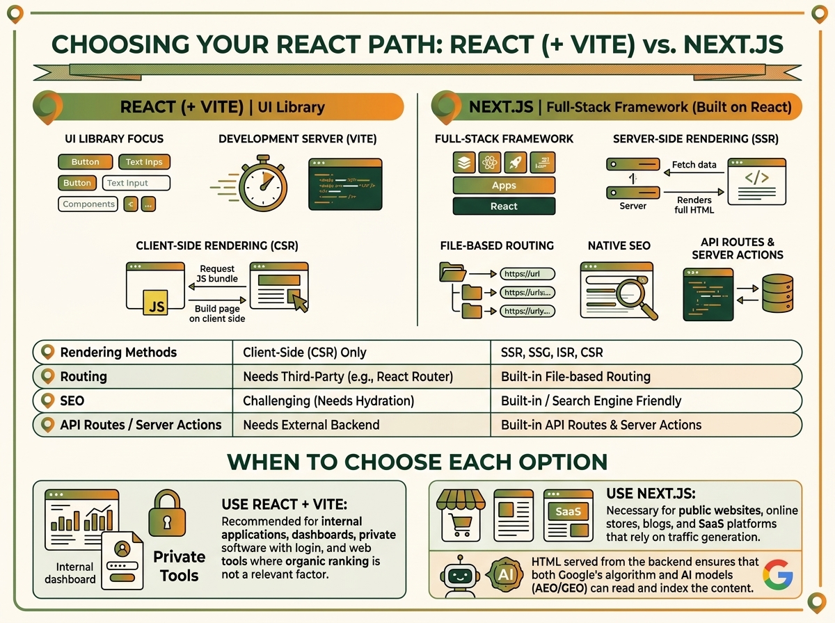 React vs Next.js en 2026: ¿cuál elegir para tu proyecto?