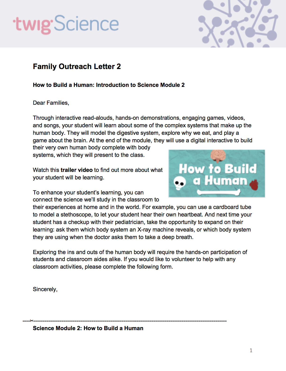 Family Outreach Letter 2