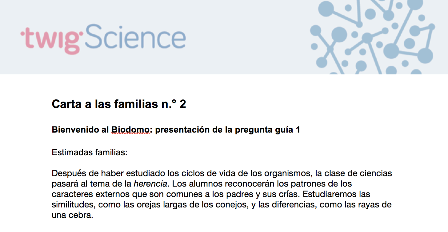 Carta a las familias 2