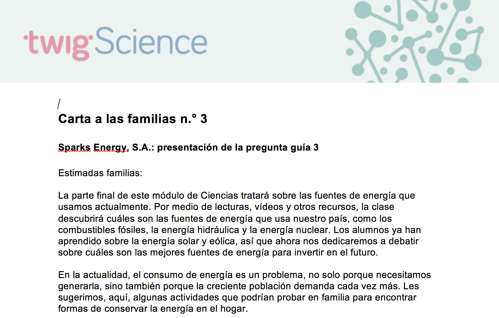 Carta a las familias 3