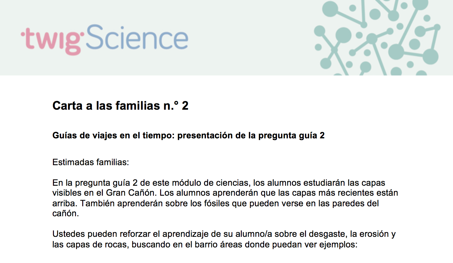 Carta a las familias 2