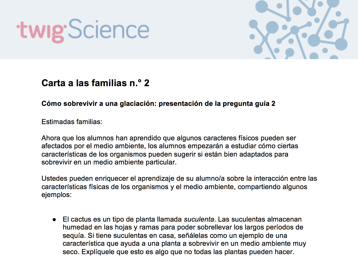 Carta a las familias 2