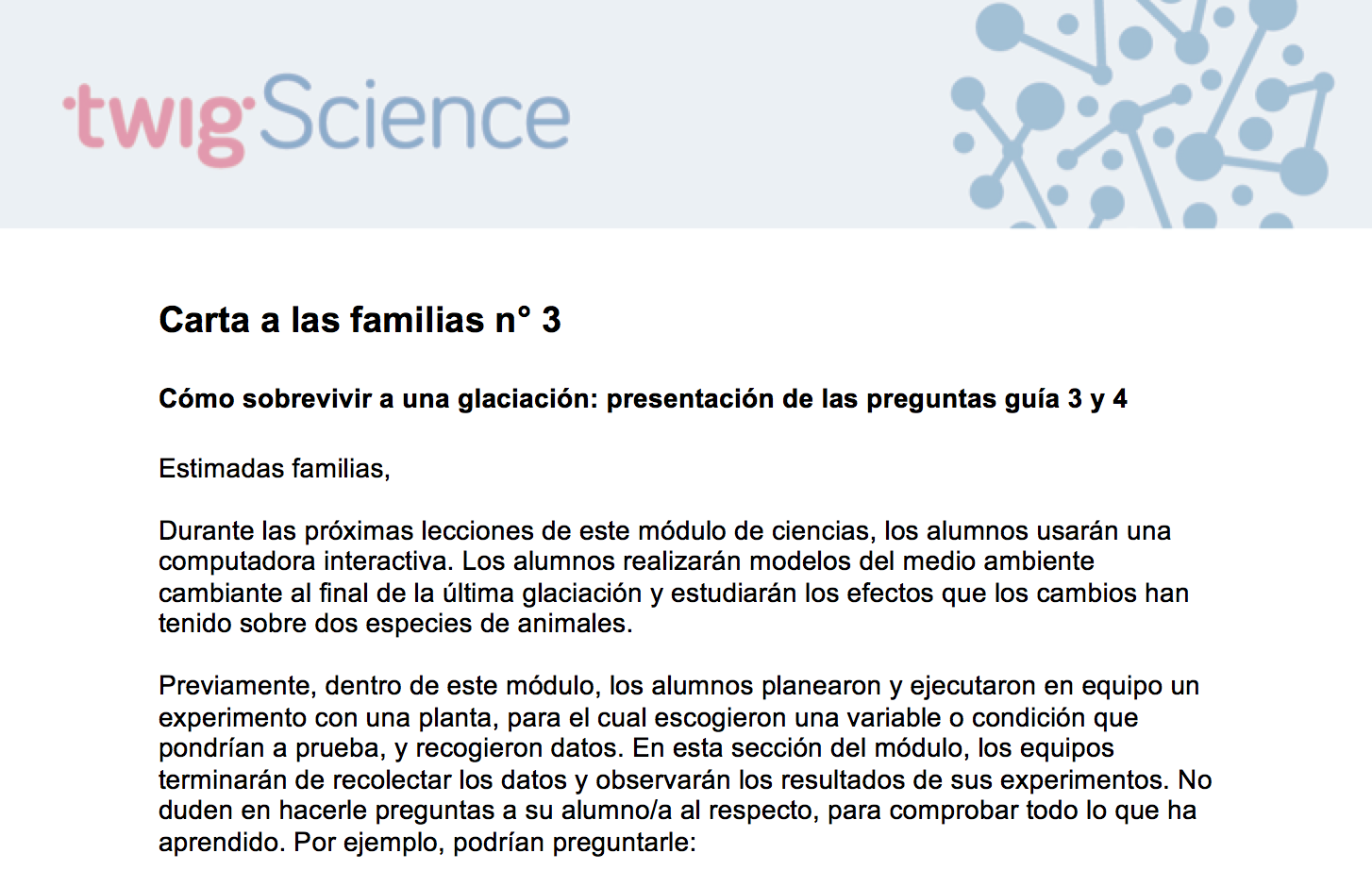 Carta a las familias 3