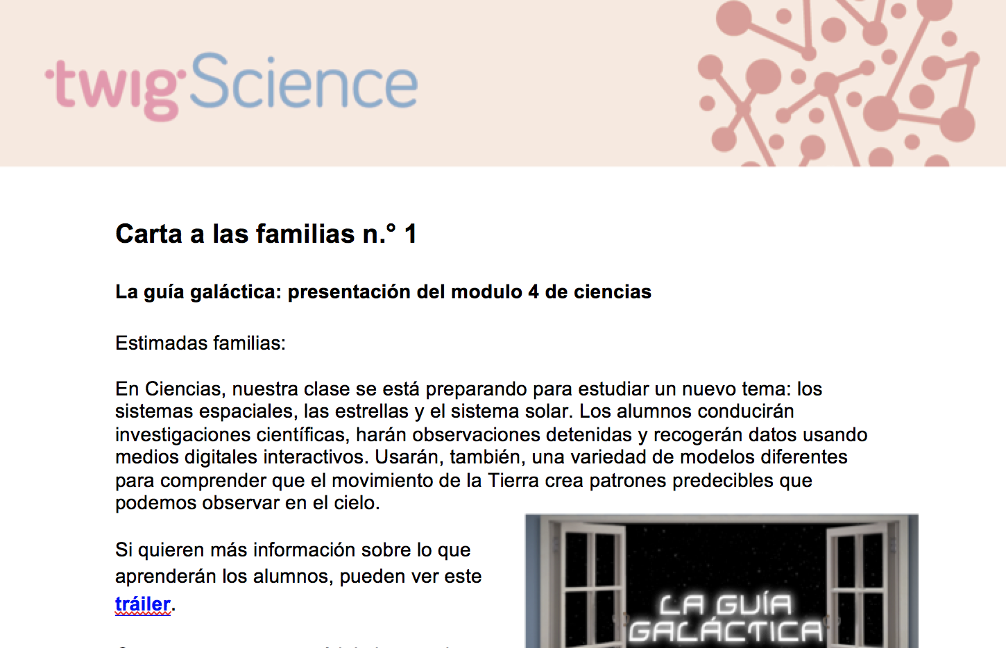 Carta a las familias 1