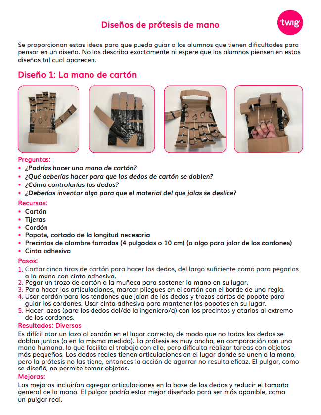 Ficha Instrucciones para diseños de prótesis de mano