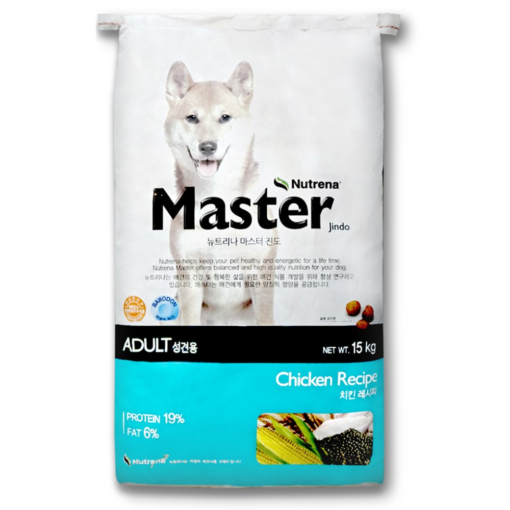 뉴트리나 마스터 진도 강아지 대형 특수견 대용량사료 닭 15kg