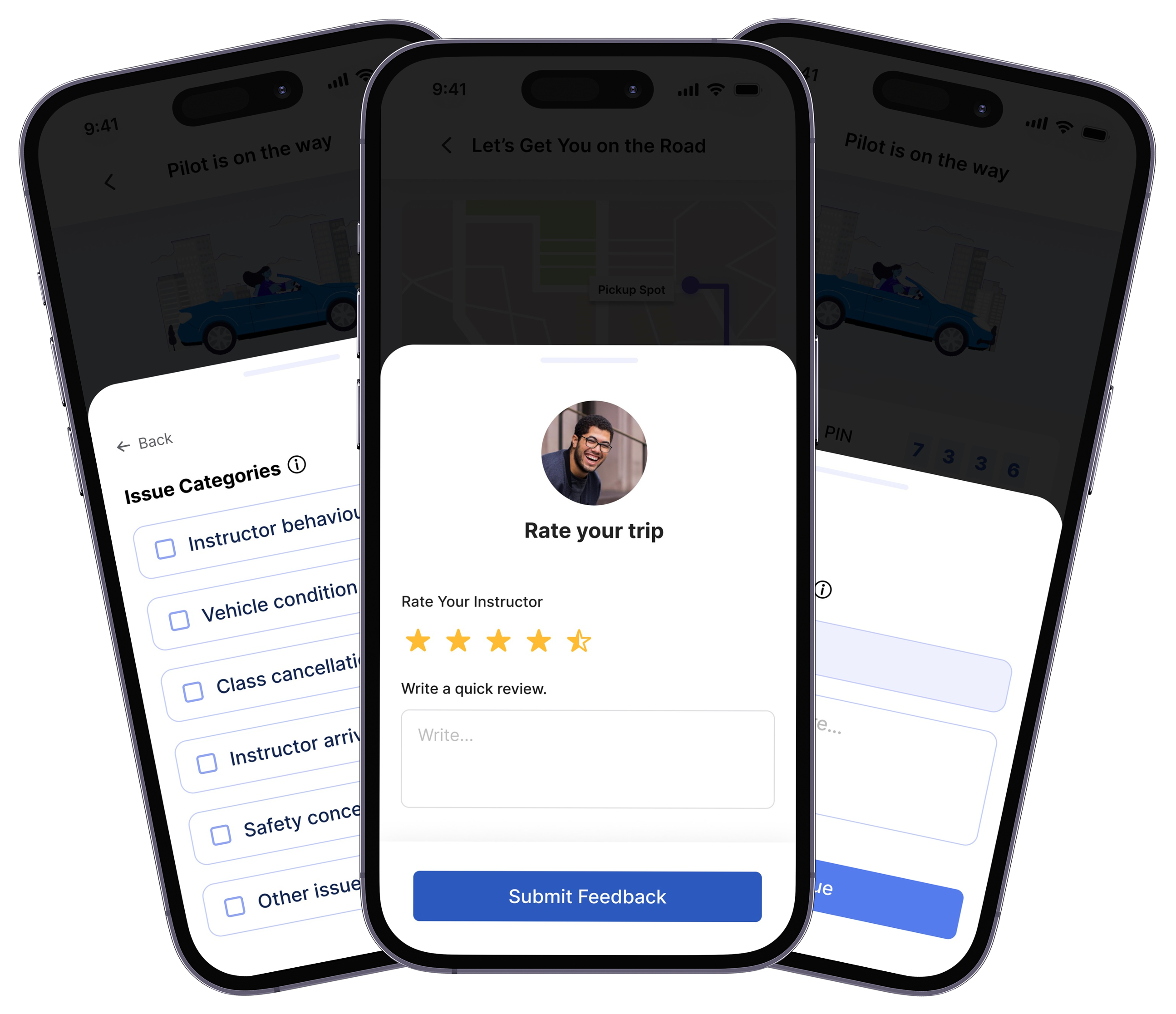 Driving App Interface Mockup