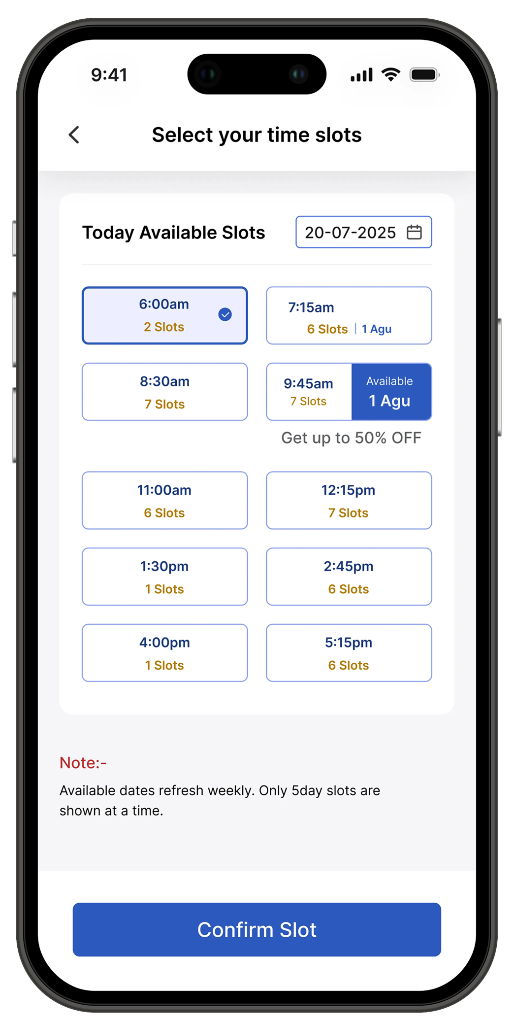 Driving App Interface Mockup