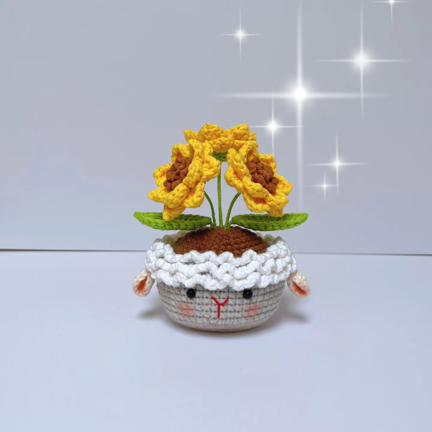 小羊向日葵盆栽摆件