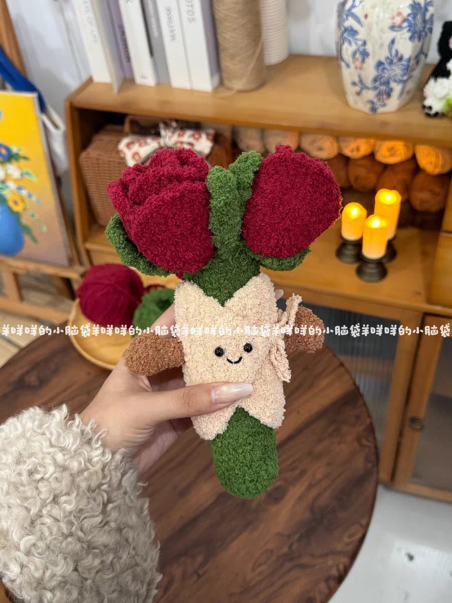 手捧花jellycat简单玫瑰花束