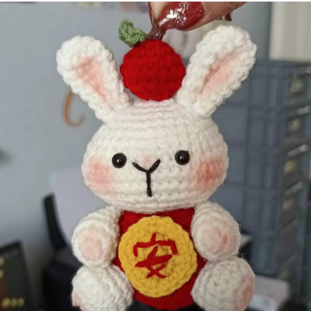 平安宝宝兔玩偶