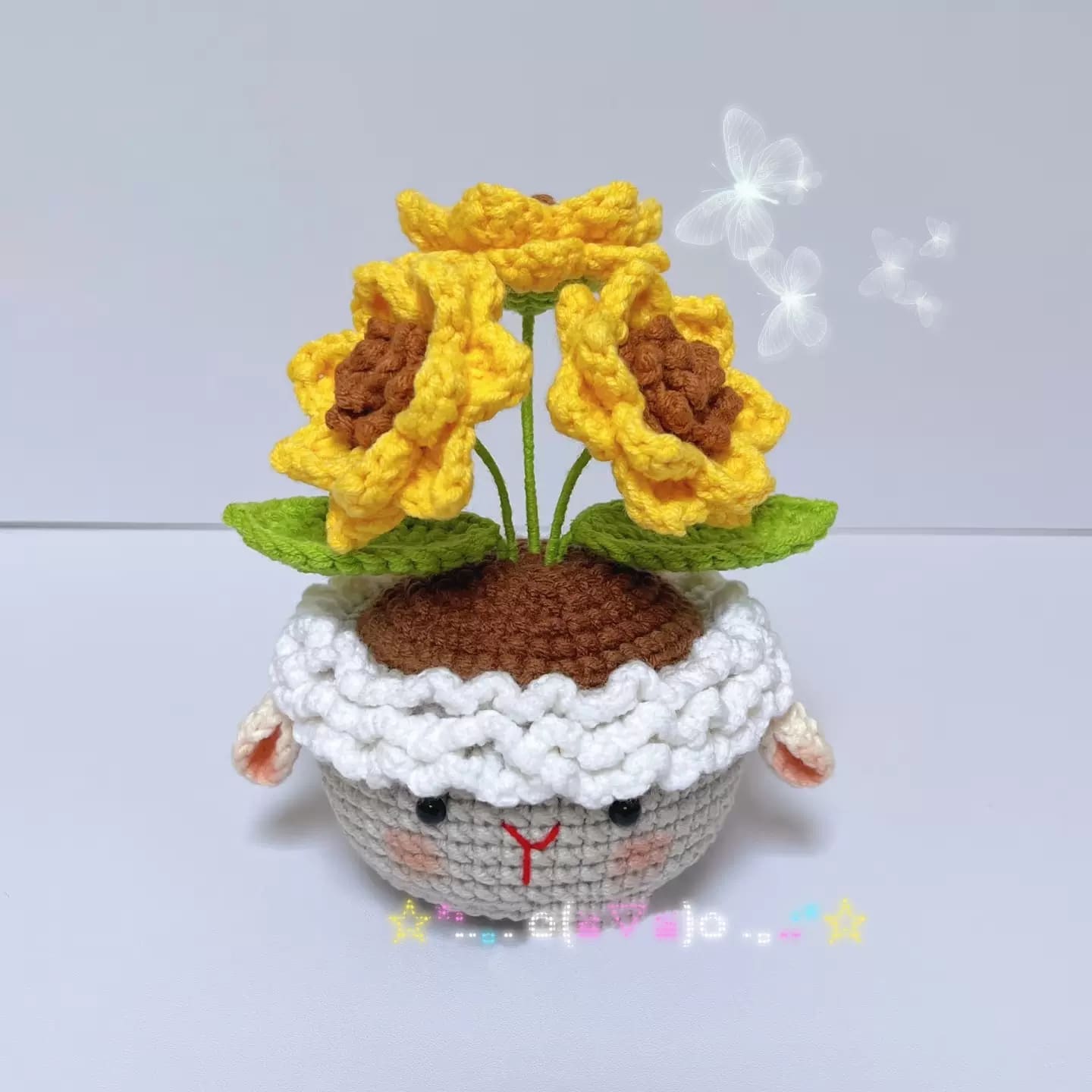 小羊向日葵盆栽摆件