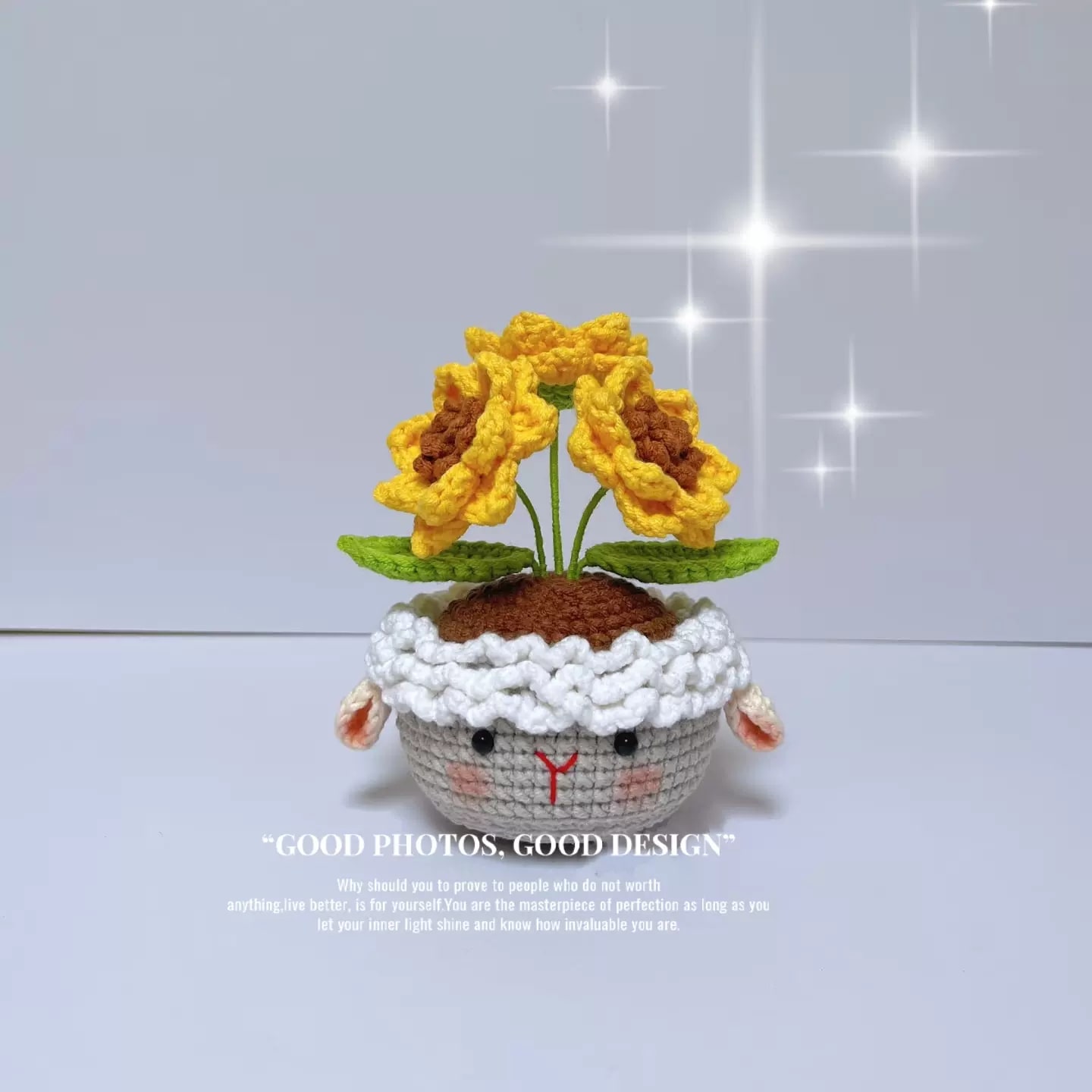 小羊向日葵盆栽摆件