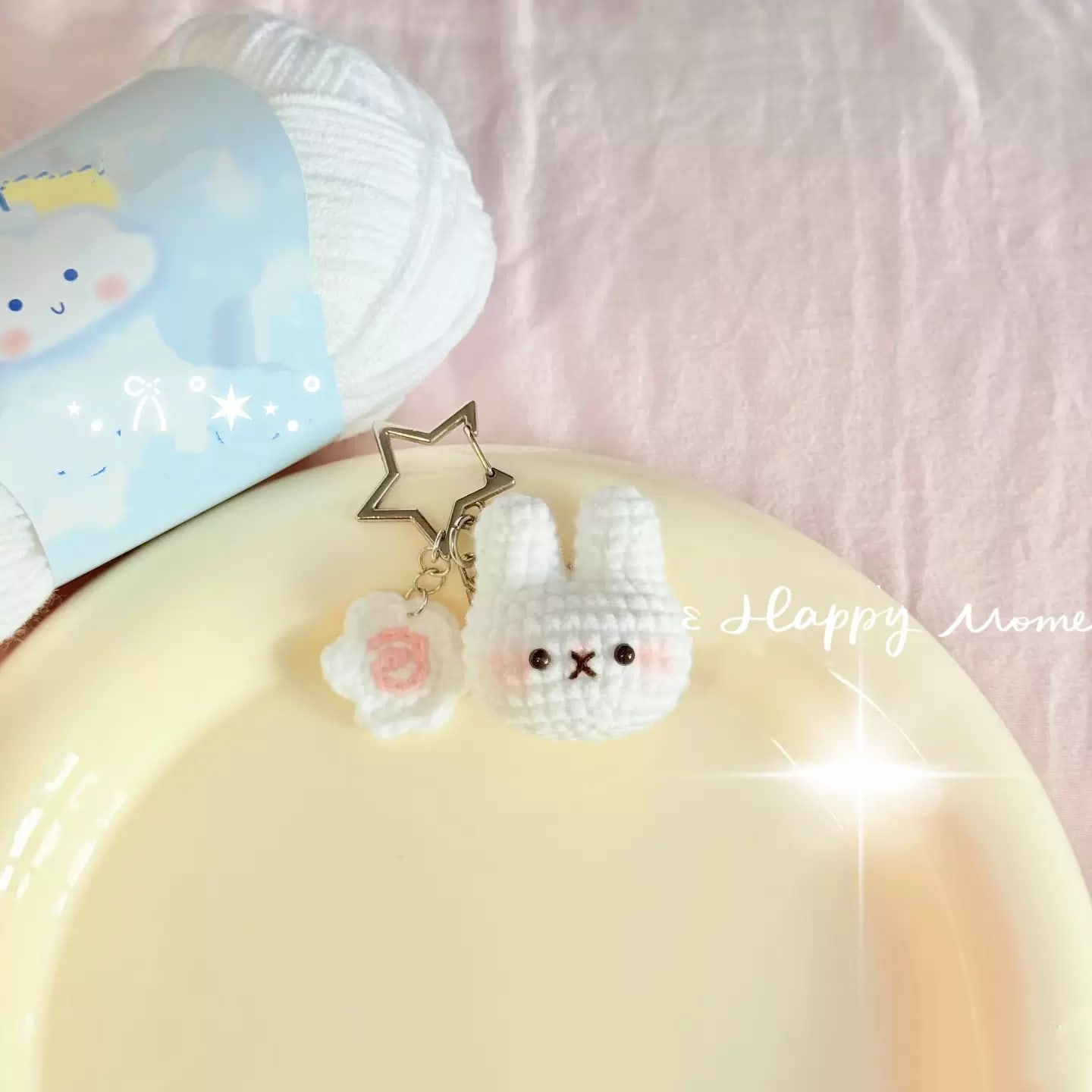 鱼饼米菲兔钥匙扣挂清新