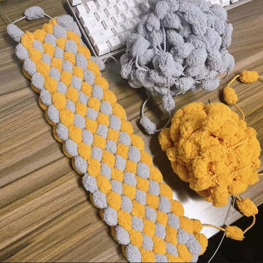 Fluffy Pompom Blanket Scarf Sofa Throw